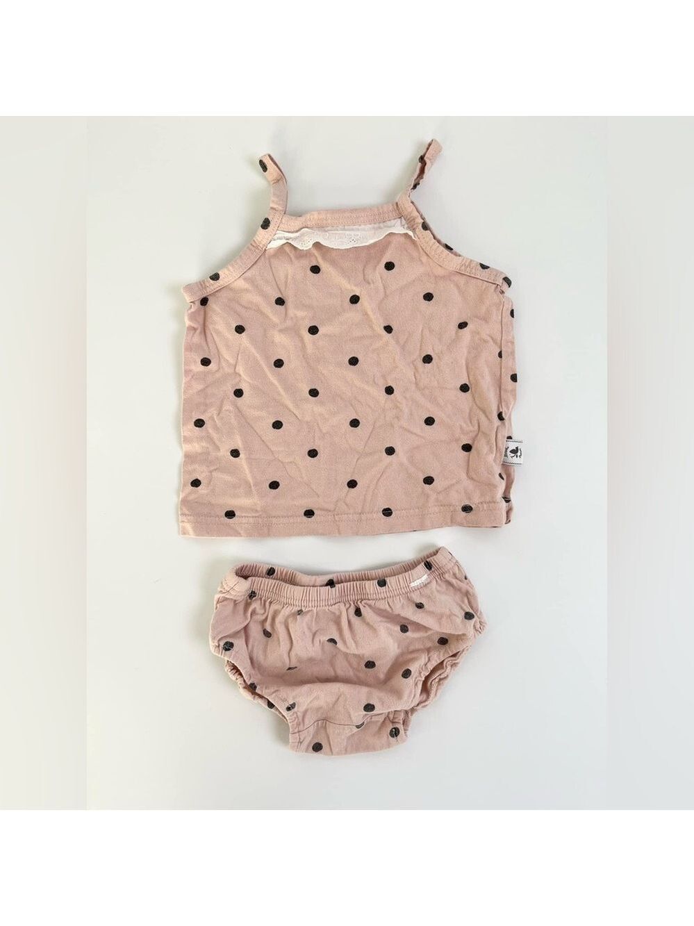 🩵 4/$20 Merebe Two-Piece Polkadot Pink Baby Girl  Set‎